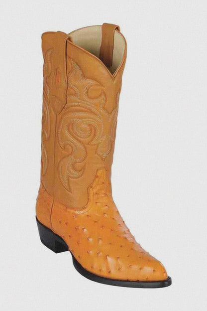 Los Altos Men's Yellow Gold Buttercup Genuine Full Quill Ostrich Boots