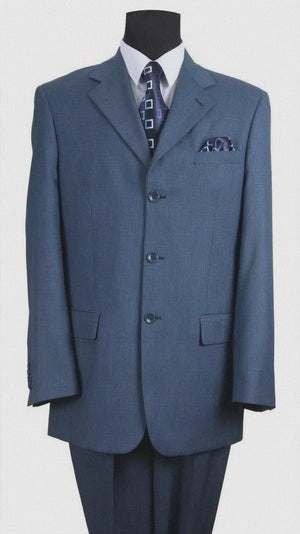 Men’s Saphire Steel Blue 3-Button 
