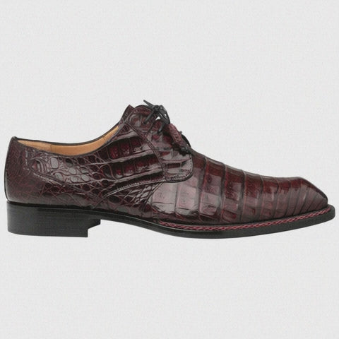 Men's Cratos Genuine Crocodile Burgundy Derby Shoes By Mezlan 