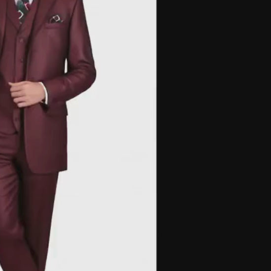 Men’s Burgundy 3-Piece Suit
