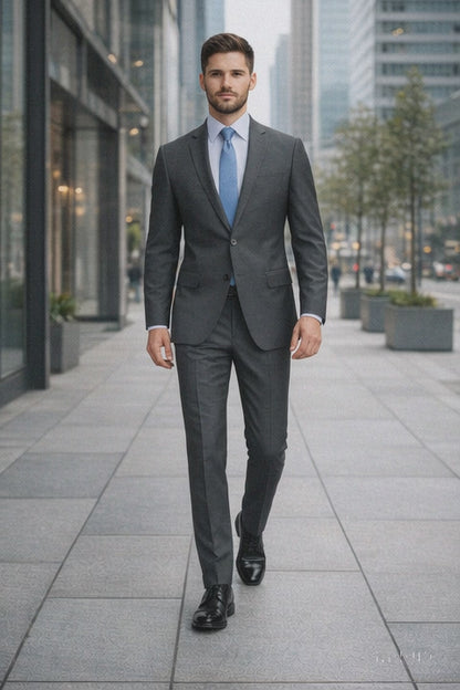 Slim Fit Tiglio Wool Suit – Modern Tailored Two-Piece Formal Suit