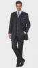 Men’s Three Button Suits -  Navy Blue Pinstripe Three-Piece Suit – Classic Business and Formal Wear with Tailored Fit