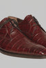 Mezlan Burgundy Crocodile Shoes Men Plain Toe Anderson