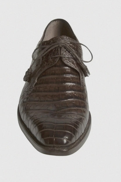 Mens Mezlan Anderson Caiman Crocodile Dress Shoe in Brown