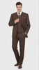 Men’s Brown Pinstripe 3-Piece Suit – Classic Business and Formal Wear with Vest