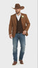 Mens Rust Copper Brown Western Blazer – Cowboy Style Classic Tailored Jacket for Weddings, Rodeos and Country Events