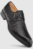 Gigolo Black Crocodile Single Monk-Strap Loafers By Mezlan Made In Spain Brand
