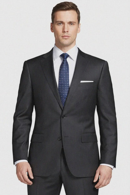 Bertolini Wool & Silk 2Pc 2 Buttons Black or Charcoal