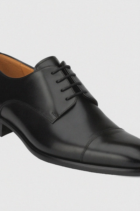 Mens Mezlan Republic Calfskin Cap Toe Blucher Dress Shoe in Tan