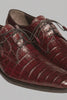 Mezlan Burgundy Crocodile Shoes Men Plain Toe Anderson