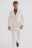 Mens Double Breasted Poplin Dress Blazer in White