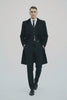 Mens Costume Thomas Shelby Black Vested Suit & Black Overcoat