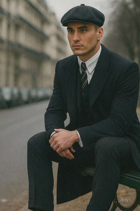 Mens Peaky Blinders Costume Thomas Shelby Pinstripe Outfit