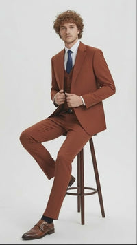  Brown Three-Piece Suit –   Slim