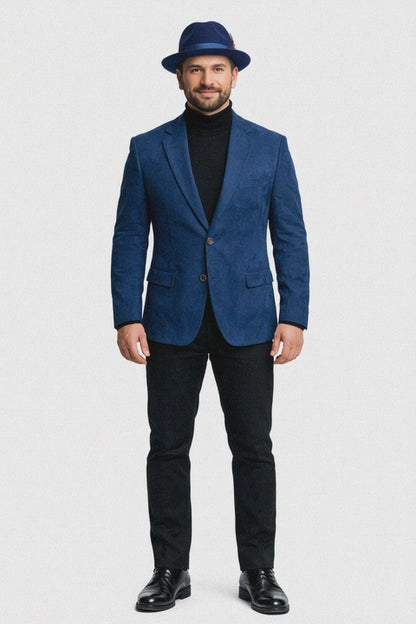 Zacchi Men’s Navy Micro Suede Sport Coat