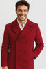 Men's Big & Tall Wool Peacoat – Classic Double Breasted Overcoat Style