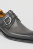 Mens Carrucci Classic Leather Fade Single D-Buckle Monk Strap Dress Shoe in Chestnut