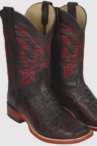 Botas Cuadrada de Cocodrilo Caiman Lomo