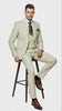 Men’s Light Beige Check 3-Piece Suit Set – Premium Tailored Fit Formal Wedding and Spring Event Suit Light Tan Sand Color By Rossiman