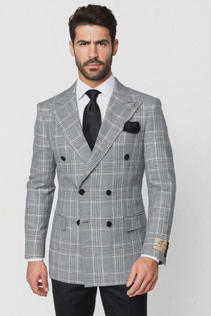 Classic Fit in Black and White Plaid Color by Rossiman