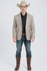 Western Blazer - Saco Para Hombre -Mens Double Button Western Taupe Blazer