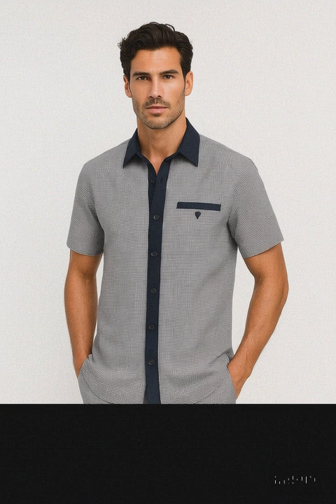 Men’s Houndstooth Walking Suit by Dreams by Zacchi – 2 Piece Lei sure Set in navy/white- $99