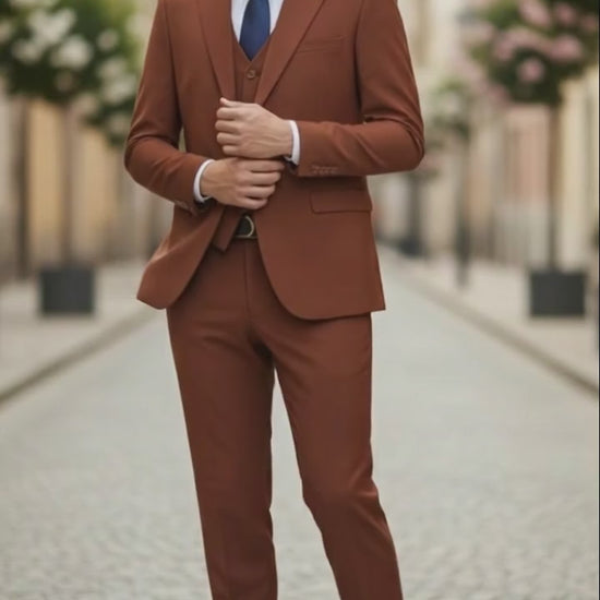  Brown Three-Piece Suit –   Slim