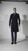 "Men's Navy Wool Peacoat – Double Breasted 3/4 Length Overcoat"