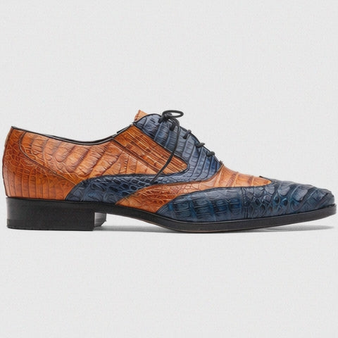 Marco Di Milano Luciano Crocodile Classic Wingtip Dress Shoes Oxfords