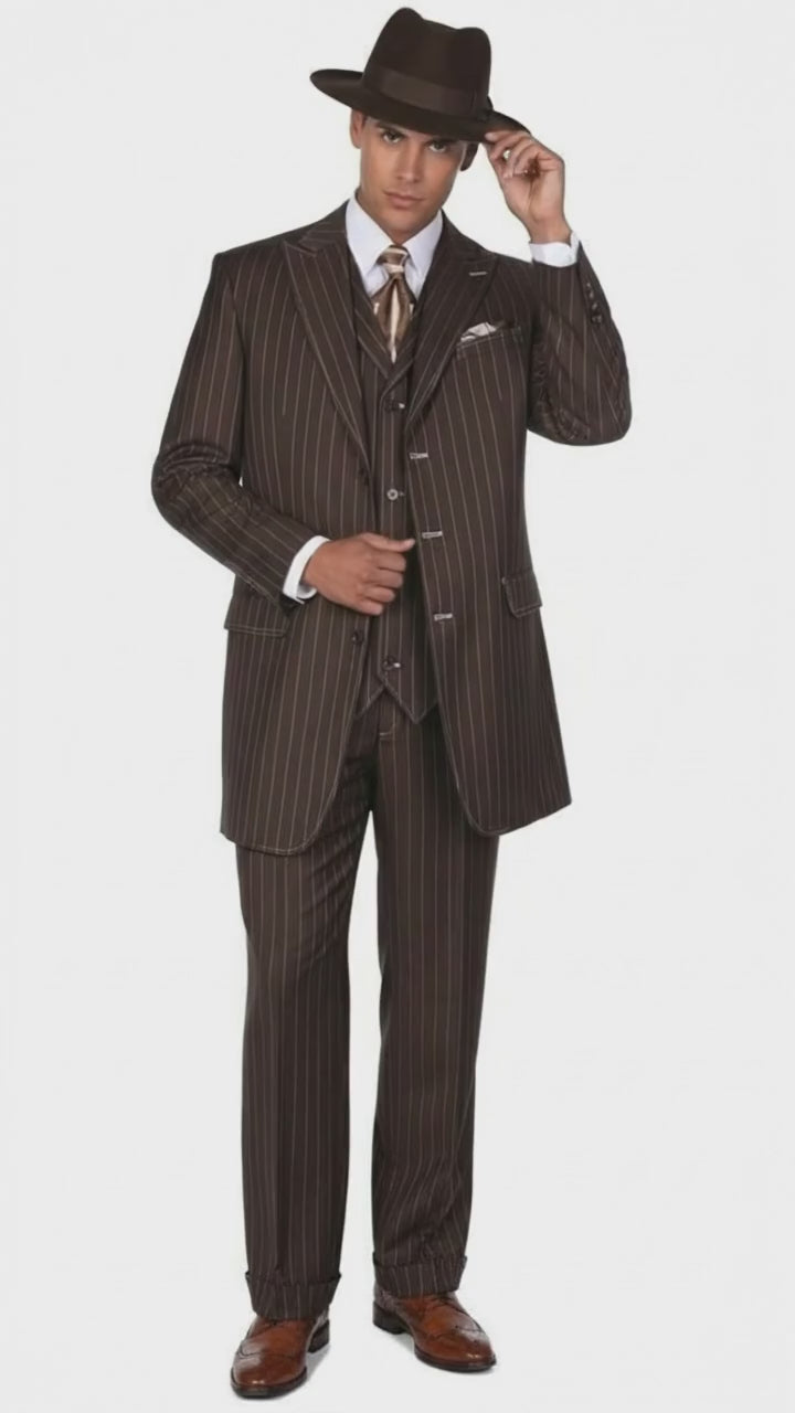 Brown Pinstripe - Zoot Suit