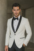Mens Designer Ivory & Black Traditional Shawl Dinner Jacket