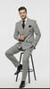 Men’s Grey and Black Pinstripe Double-Breasted Suit – 1920s Gangster Vintage Looking suit By Rossiman