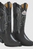 Los Altos Men's Exquisite Black Genuine Single Stone Stingray Boots