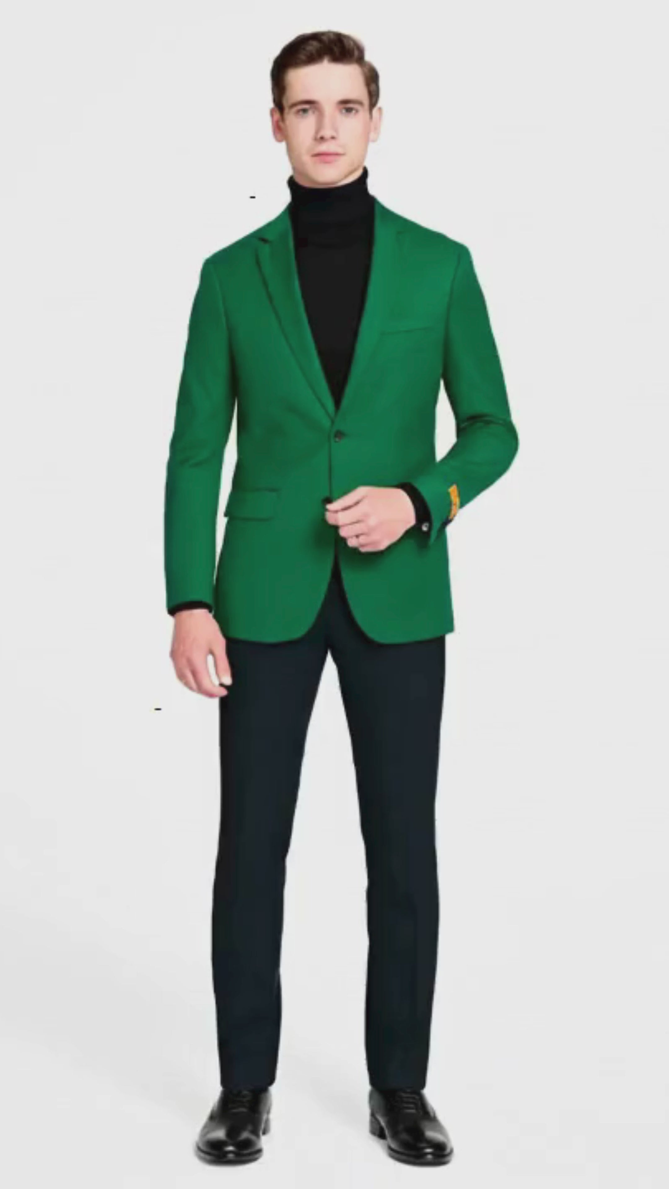 Mens Green Blazer – Stylish Casual and Formal Sport Coat for Parties, Weddings and Events in Emerald Green