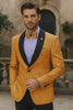 Men’s Gold Tuxedo Jacket with Black Shawl Lapel – Formal Wear