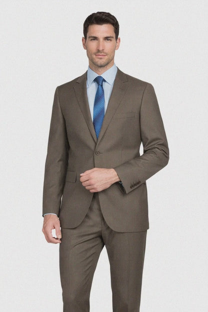 Mantoni Camel or Taupe Two-button Wool Suit