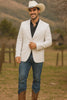 Western Blazer - Saco Para Hombre - Mens Double Button Western White Blazer