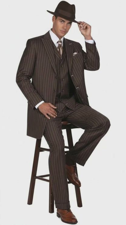 Brown Pinstripe - Zoot Suit