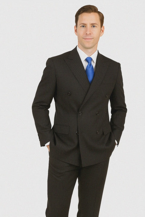 Giorgio Fiorelli Double-Breast Black Stripe Suit