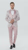 Men’s Light Pink Dusty Rose -  Floral Tuxedo Suit – Luxury Satin Shawl Lapel 3-Piece Formal Wedding and Prom Suit in Blush Mauve color