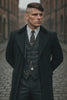 Mens Peaky Blinders Costume Thomas Shelby 3PC Suit & Black Overcoat