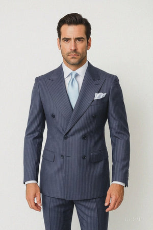  Navy with White Pinstripe Color by Rossiman