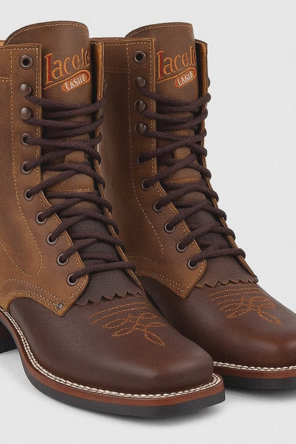 Lace Up Cowboy Boots