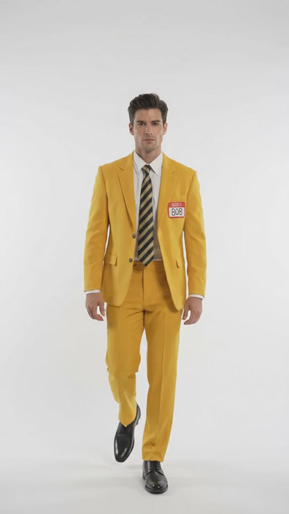 Men’s Beetlejuice Little Head Costume Yellow Suit – Shrinker Inspired 2 Piece Halloween Suit