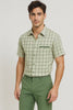 Mens Plaid Walking Suit in sage  by Dreams by Zacchi – 2 Piece Leisure Outfit with Matching Shirt and Pants - $99