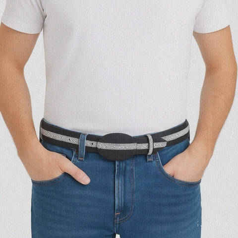 Cinto de Mantarraya Imitacion Perla Completa Color Negro 8C111405