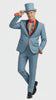 Dumb and Dumber Light Blue Tuxedo Costume for Men with Matching Top Hat – Classic 90s Party and Halloween Suit