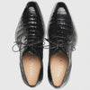 Men's Cratos Genuine Crocodile Black Derby Shoes By Mezlan Made In Spain Brand