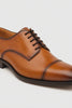 Mens Mezlan Republic Calfskin Cap Toe Blucher Dress Shoe in Tan