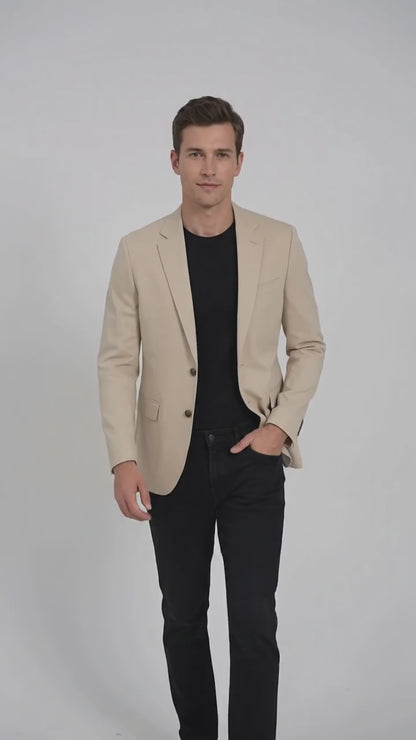 Mens Light Tan Sportcoat – Cream Beige Blazer for Weddings, Business & Smart Casual Wear